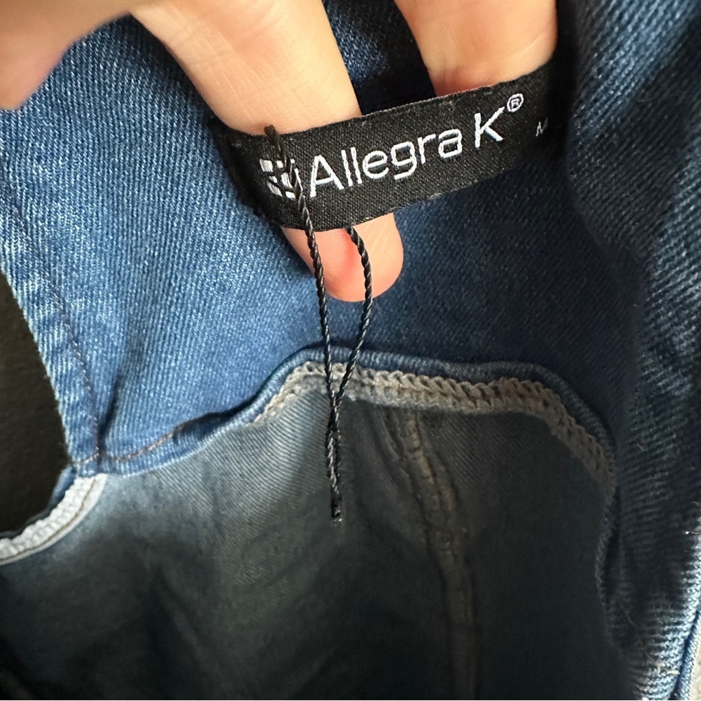 Allegra K Denim Short Overalls Medium - Picture 5 of 11